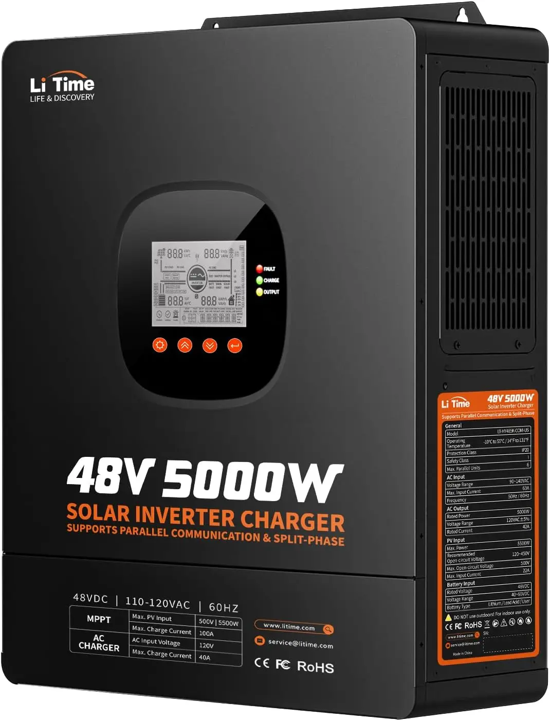 LiTime, inverter caricatore ib - Parallel Solar Inverter 48V 5000W Mppt recensione e prezzo